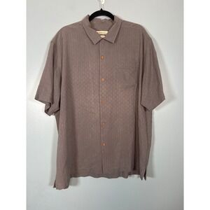 Tommy Bahama EMBROIDERED Silk Camp Shirt -XL RED Da Vine Intervention Wine Wings